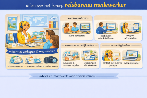 Alles over het beroep reisbureau medewerker Wat doet een reisbureau medewerker